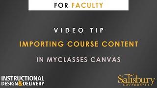 Importing Course Content in MyClasses