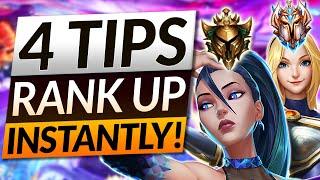 4 BEST TIPS to RANK UP END OF SEASON 13 - Champion Tricks for ALL ROLES - LoL Guide