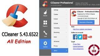 CCleaner 5.43.6522 Free/Professional/Business/Technician Edition (All Edition Crack) | TechTuhin 360