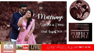 Wedding | ALEESHA & PRINU | Live On 22-08-2021 | Binu Zion Studio