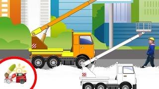 Aerial platform. Coloring cars cartoon. Nashe vse!