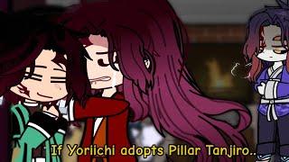 Uppermoons Trio+Muzan react to if Yoriichi adopts Pillar Tanjiro || GCRV || Demon Slayer ||