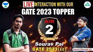 Sourav Pal : AIR-02 | GATE 2023 (EE) | Live Interaction with our Topper | Dhande Sir #gate2023