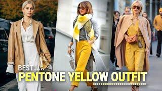 The Color of 2023 Pantone Yellow Outfit Ideas @ Latest White Blazer Fashion Color Trends & Style