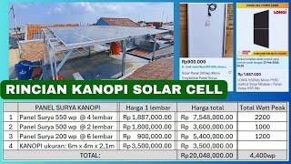 DETAIL BIAYA KANOPI SOLAR PANEL PLTS OFF GRID 4400WP