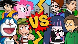 M.U.G.E.N Battles | Goku/Doraemon/Chavo/Pinkie Pie vs Mr Bean/Boris Anderson/Abby Archer/Stocking