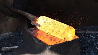 Blacksmith Forging Brick Hammer out of Rusted Iron With Amazing Skills