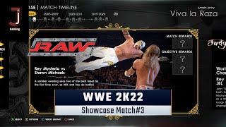 WWE 2K22 showcase match 3 complete all objectives Rey Mysterio vs Shawn Michaels at Raw