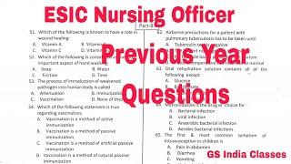 ESIC UPSC Nursing Officer Exams previous year solved paper Questions, 7 July 2024 best Questions