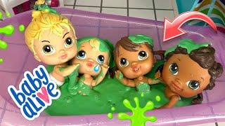 NEW Baby alive crib life dolls Slime bath!