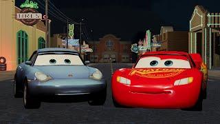 Lightning McQueen at Neon Radiator Springs | Cars Movie Remake | BeamNG.drive