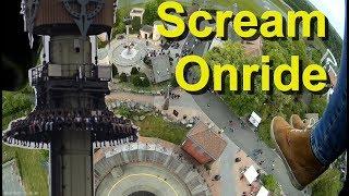Heide Park Scream OnRide (Gyro-Drop-Tower) Free Fall Tower 103 Meter - Scream Heide Park onride POV