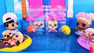 PAPER ONES ALSO WANT TO SWIM IN THE POOL Dolls LOL LOL surprise kindergarten cartoons DARINELKA