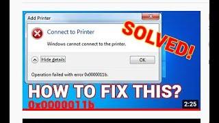 Fix Printer Error Operation Failed With Error 0x0000011b | Operation failed with error on Windows 11