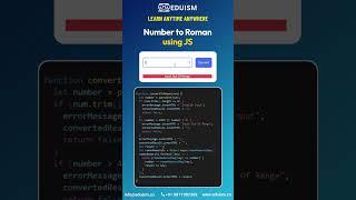 Number to Roman using JS!#coding #javascript #js #programminglanguage #cssbeginners #css #html #ai