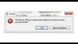 How to Fix iTunes Error 3194 in Windows to Update (any iOS 5, 6, & 7)