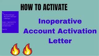 Application for reactivate bank account l sbi inoperative account activation letter
