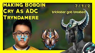 Making @bobqinxd CRY as ADC Tryndamere - Yasukeh(Cocky streamer) Highlight