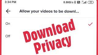 TikTok || Allow your videos to be downloaded Select On Off || Not Donwoland Problem Solve in TikTok