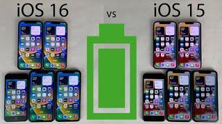 iOS 16 vs iOS 15 BATTERY Test on iPhone 13, 12, 11, XR, & 8