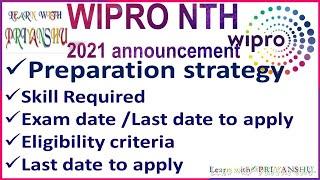 Wipro NTH Test 2020 announcement |Wipro Exam Date| Wipro Elite NTH test for 2021|Wipro Exam pattern