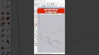 Join Lines/curves In single Click In SketchUp #shorts #sketchup #sketchuptutorial #sketchuponline