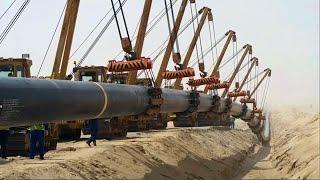 Amazing Machine and Tools - Underground Pipe installation process, Huge Pipeline Construction