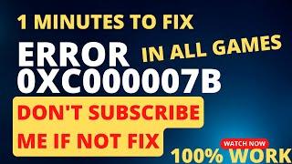 HOW TO FIX ERROR 0xc000007b IN ONE MINUTE FOR ALL GAMES
