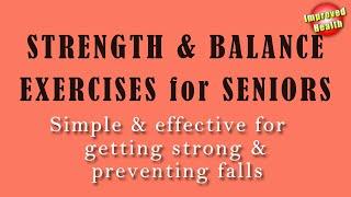 Strength and Balance Exercises for Seniors | Becoming strong and preventing falls | Improved Health