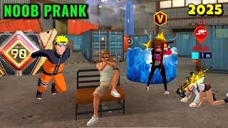 Noob Prank With V Badge Angry Girl  Worldchat Random Noob Prank in Free Fire  Y GAMING