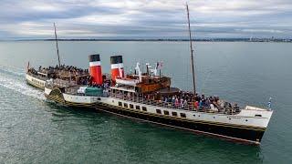 the Waverley Paddle steamer arrive at Portsmouth Harbour 06.09.2024 4k 30FPS UHD Mavic 3 pro