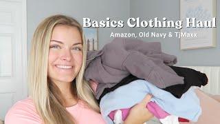 Try On Clothing Shopping Haul - Favorite Basics from Amazon, Old Navy & TjMaxx