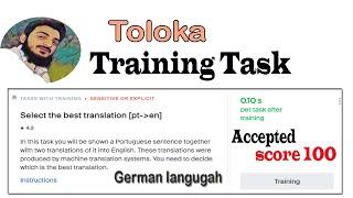 Select the best translation [de-en] | training task 0.10 | toloka task