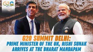 G20 Summit Delhi: Prime Minister of the UK, Rishi Sunak arrives at the Bharat Mandapam