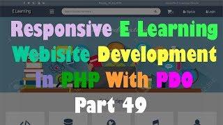 Responsive ELearning Website Development In PHP With PDO Part 49 Creating Category Page Left Section