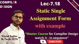 L7.18 | Static Single Assignment Form (SSA Form) | Compiler Design (CD)
