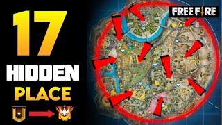 Top 17 Secret Places ||  ALL Map Hidden Places || Tips and Tricks Garena Free Fire -GST FF ‍️