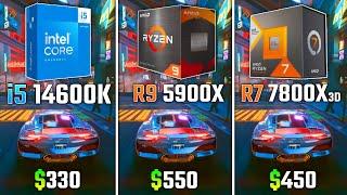 INTEL i5-14600K vs RYZEN 9 5900X vs RYZEN 7 7800X3D | Test in 6 Games