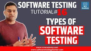 Software Testing Tutorial #16 - Types of Software Testing