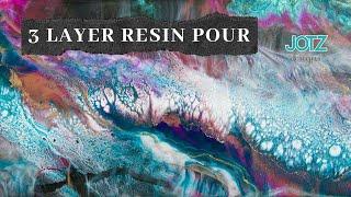 3 layers and 3 different resins Epoxy Resin pour | Resin swipe