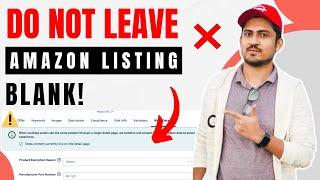 Do Not Leave Amazon FBA Listing Backend Blank | Amazon Listing Checklist