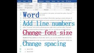 How to add line numbers in Word (change font size, color, spacing and restart each page)