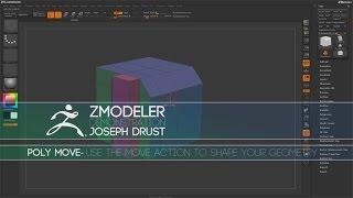 ZBrush ZModeler Polygon Actions - Poly Move