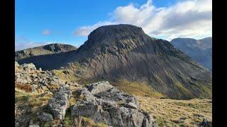 Great Gable and Kirk Fell, Lake District Mountains in a Beautiful Day. Sunday 21.11.2021