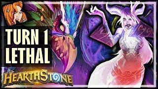 TURN 1 LETHAL COMBO?! Chat Ruined Everything :( - Rise of Shadows Hearthstone