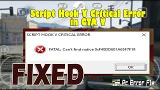Script Hook V Critical Error in GTA 5 [100% FIXED]