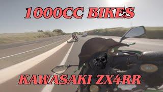 Kawasaki ninja zx4 flying with liter bikes