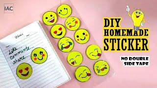 How to Make emoji stickers without double sided tape | Homemade Stickers DIY | DIY Emoji stickers