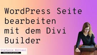 Seite bearbeiten mit Divi