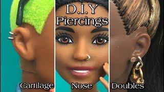 D.I.Y: HOW TO PIERCE YOUR DOLLS EARS** bonus starter studs, hoops and pearls tutorials